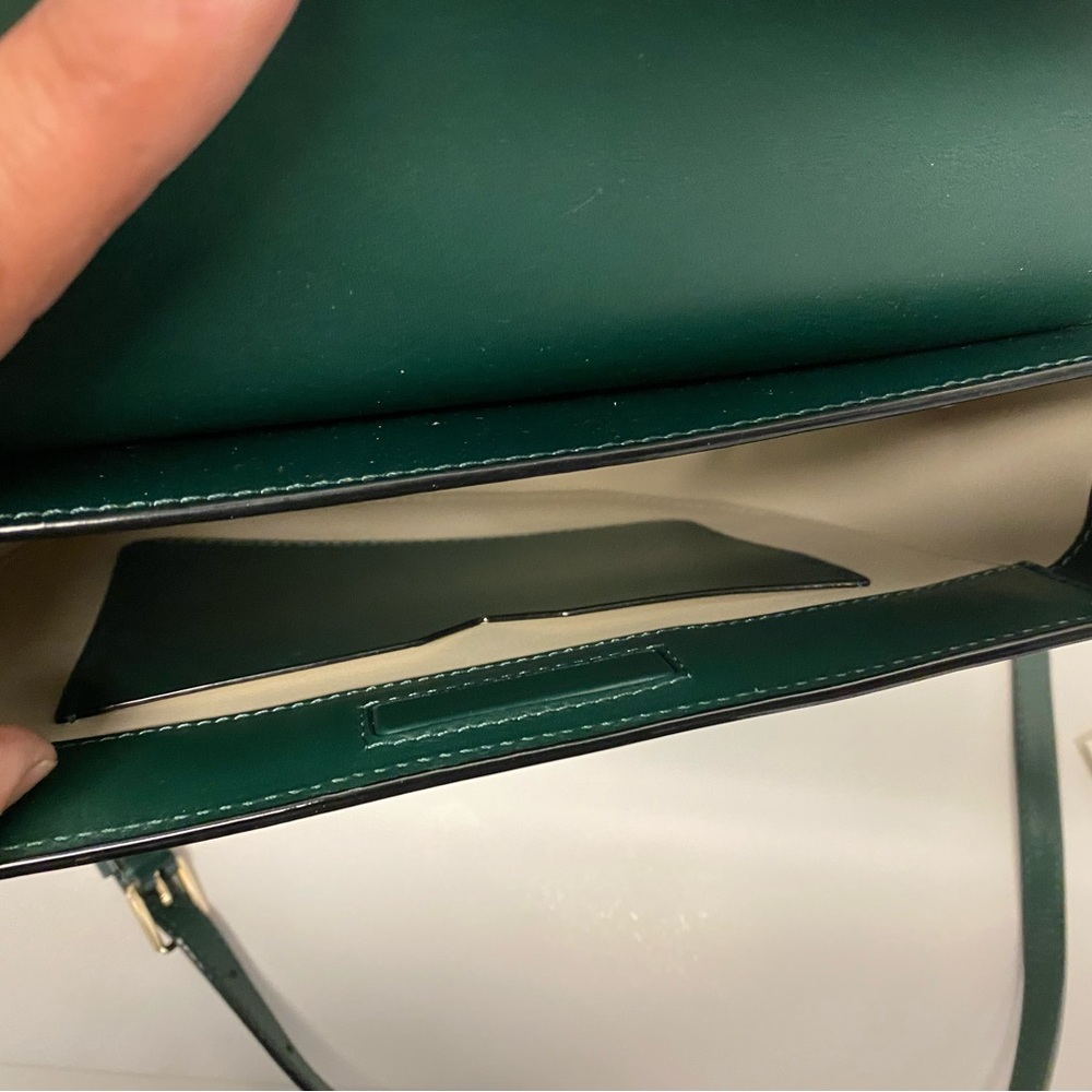 NWT VALEXTRA green LEATHER TWIST CROSSBODY handbag bag - Picture 8 of 14